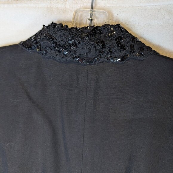 Lori Ann Montreal Black sequin and lace collar jacket Size 6 - Picture 3 of 7